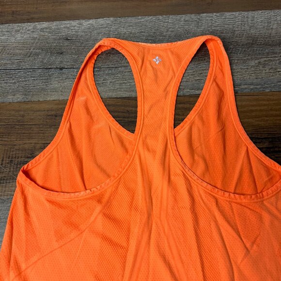 Nux Womens Lightweight‎ Racerback Tank Size M Orange Longline Logo NEW - Picture 6 of 6
